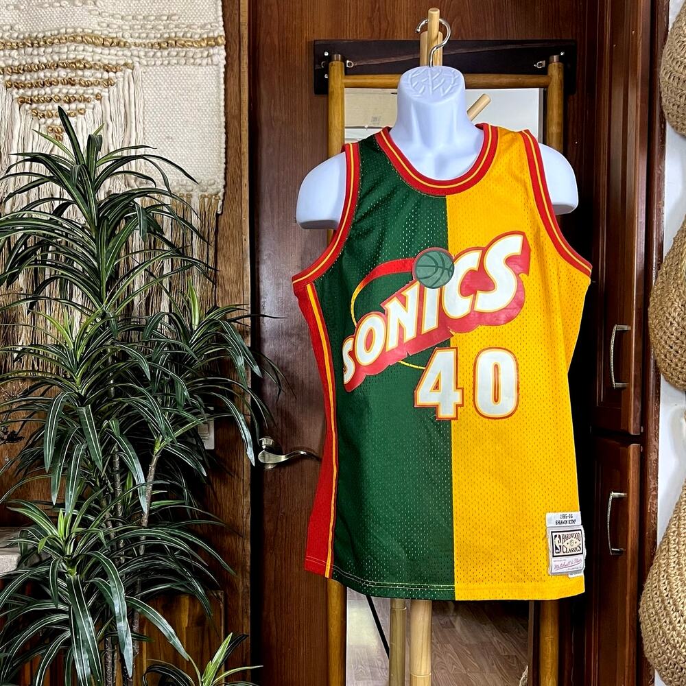 Mitchell & Ness Shawn Kemp Seattle SuperSonics 1995-96 Split Swingman Jersey L